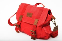 Sac cartable Maki en toile Rouge